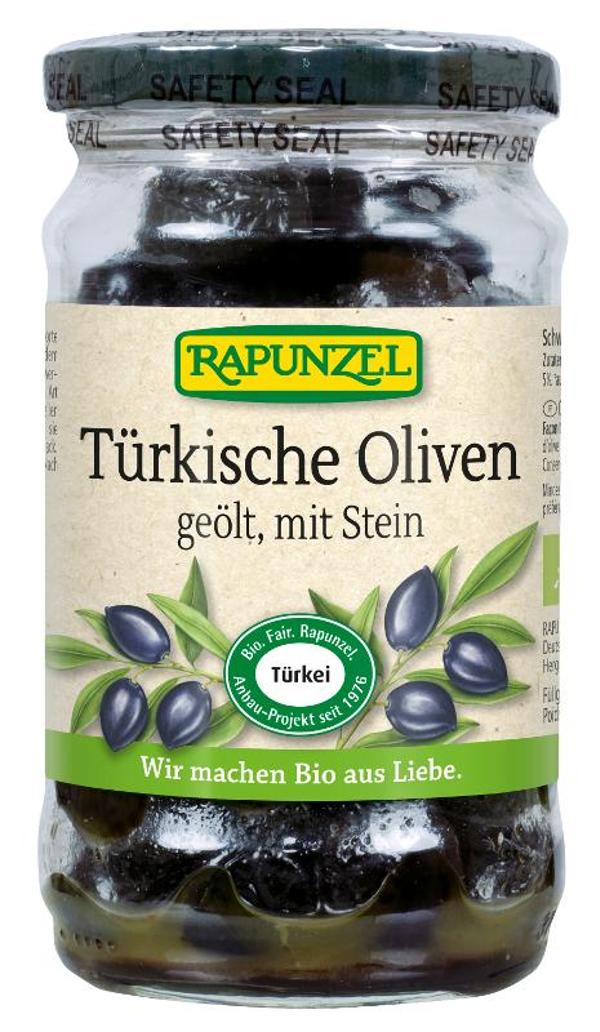 Produktfoto zu Oliven, schwarze Türkische m.Stein, 185g