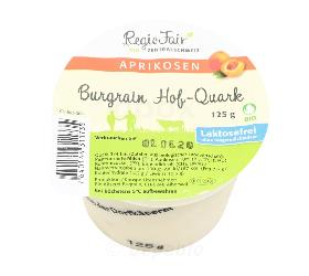 Burgrain laktosefrei Quark Aprikosen 125 g, Mindestbestellmenge 2 Stück