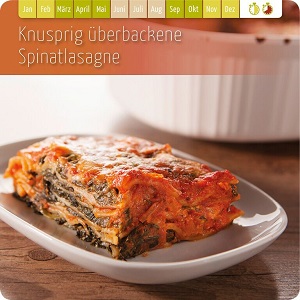 Knusprig überbackene Spinatlasagne