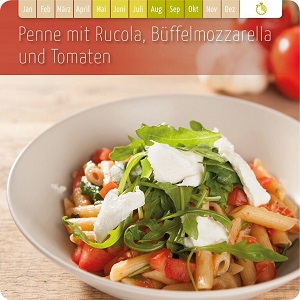 Penne mit Rucola, Büffelmozzarella & Tomaten