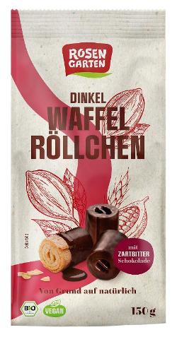 Rosengarten Dinkel Waffelröllchen Zartbitter - 150 g