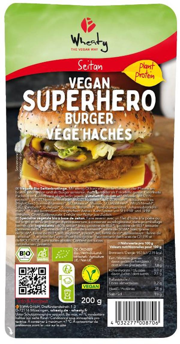 Produktfoto zu Wheaty Veganer Superhero Burger - 200g