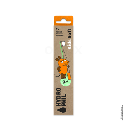 Hydrophil Zahnbürste Kinder Maus Orange Bambus - 2 Stück