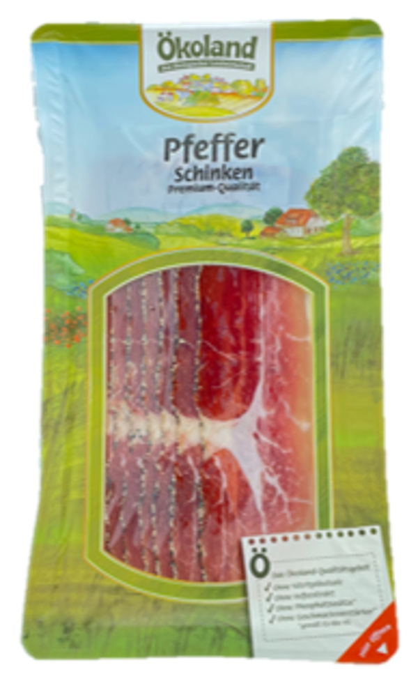 Produktfoto zu Ökoland Premium Pfefferschinken - 70g
