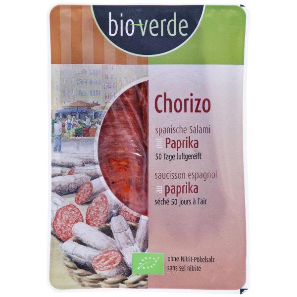 Produktfoto zu Bio Verde Chorizo-Paprika-Salami Aufschnitt - 80g
