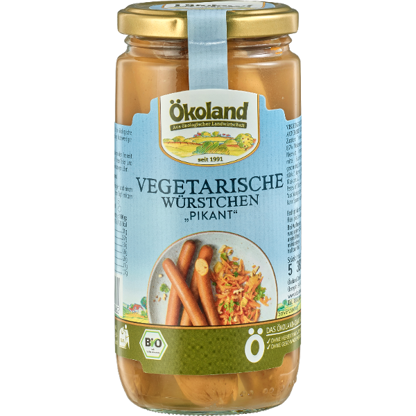 Produktfoto zu Ökoland Vegetarische Würstchen pikant - 200g