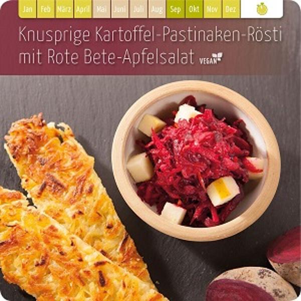 Produktfoto zu Kartoffel-Pastinaken-Rösti mit Rote Bete-Apfelsalat