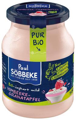 Söbbeke Joghurt Pur Bio Himbeere-Granatapfel, 3,8% - 500g