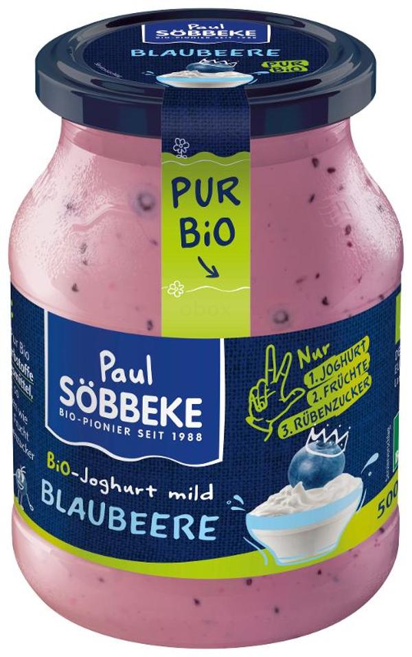 Produktfoto zu Söbbeke Joghurt Pur Bio Blaubeere, 3,8% - 500g
