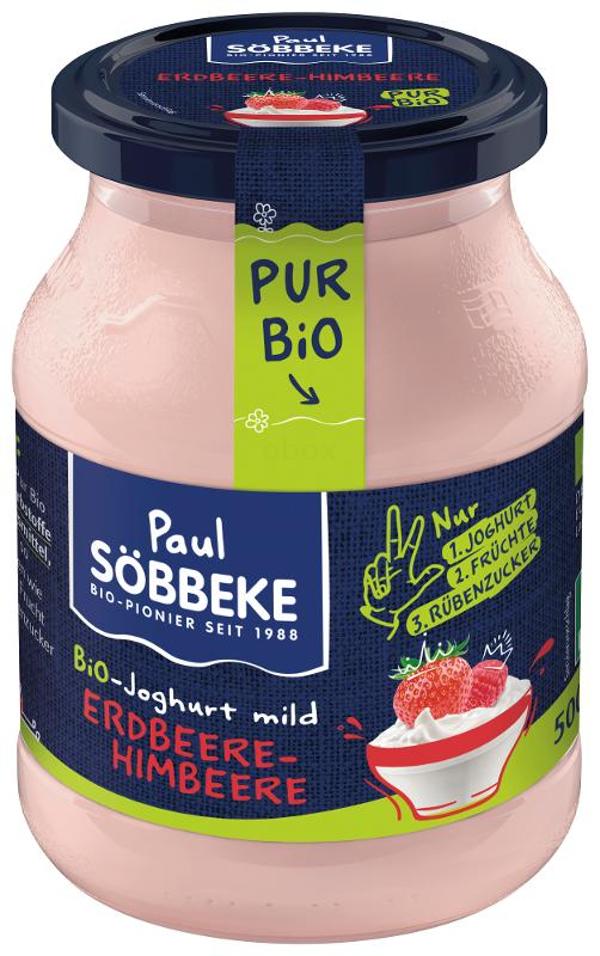 Produktfoto zu Söbbeke Joghurt Pur Bio Erdbeere-Himbeere, 3,8% - 500g