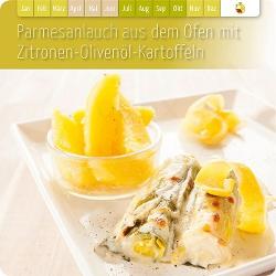 Parmesanlauch aus dem Ofen mit Zitronen-Olivenöl-Kartoffeln