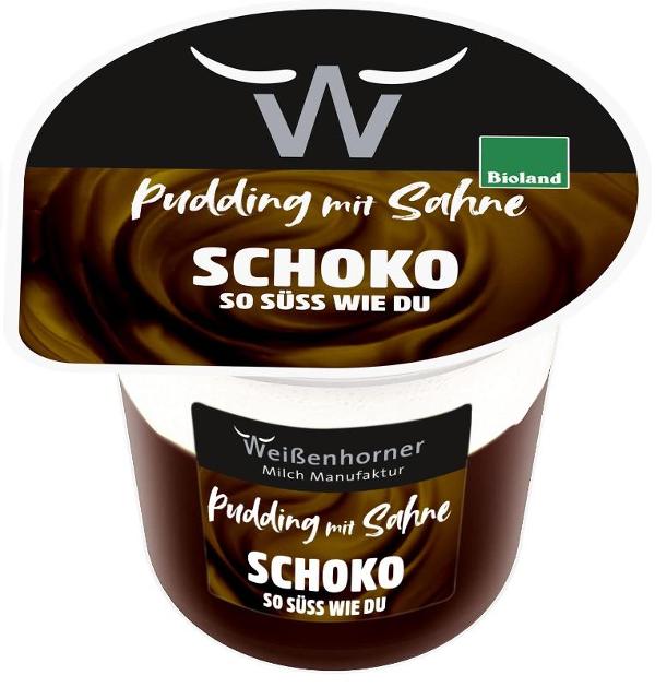 Produktfoto zu Weißenhorner Schoko-Pudding mit Sahne - 175g