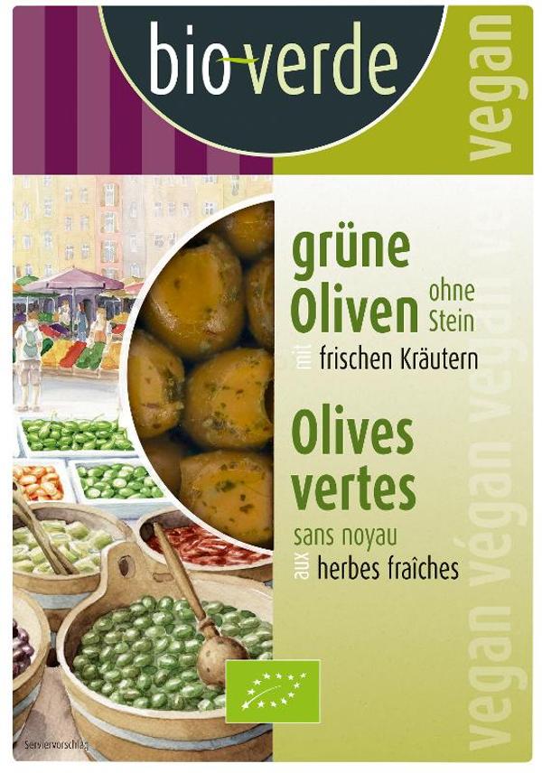 Produktfoto zu Bio Verde Grüne Oliven - 150g