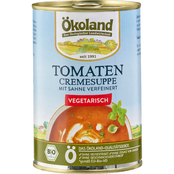 Produktfoto zu Ökoland Tomaten Creme Suppe - 400g