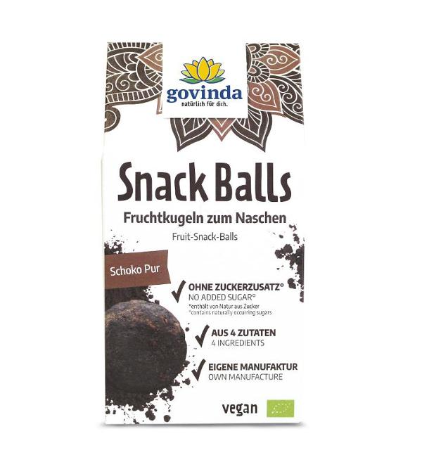 Produktfoto zu Govinda Snack Balls Schoko Pur - 100g