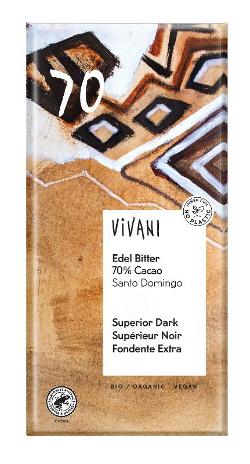 Vivani Edel Bitter mit 70% Cacao - 100g