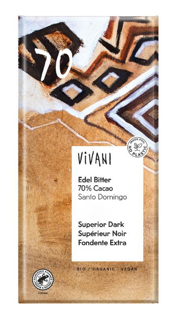 Produktfoto zu Vivani Edel Bitter mit 70% Cacao - 100g