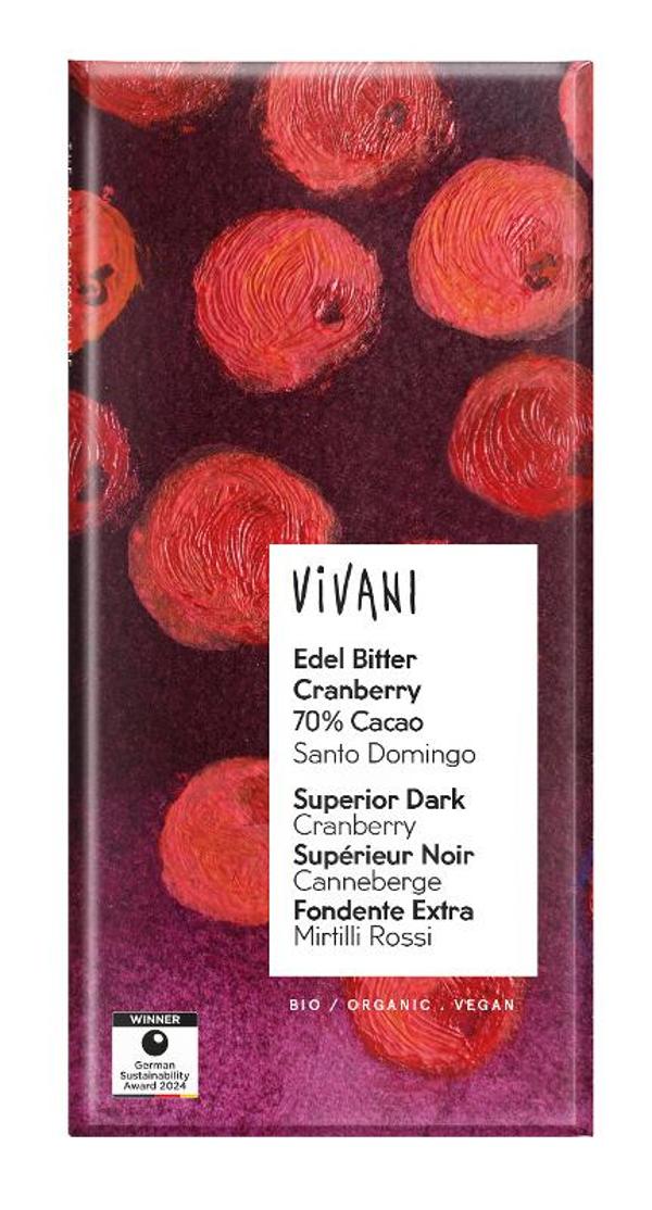 Produktfoto zu Vivani Edel Bitter Cranberry - 100g