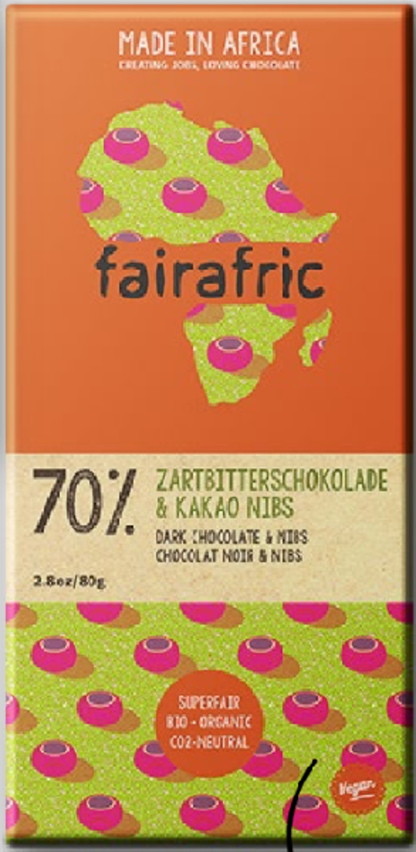 Produktfoto zu Fairafric Schokolade Kakaosplitter - 80g