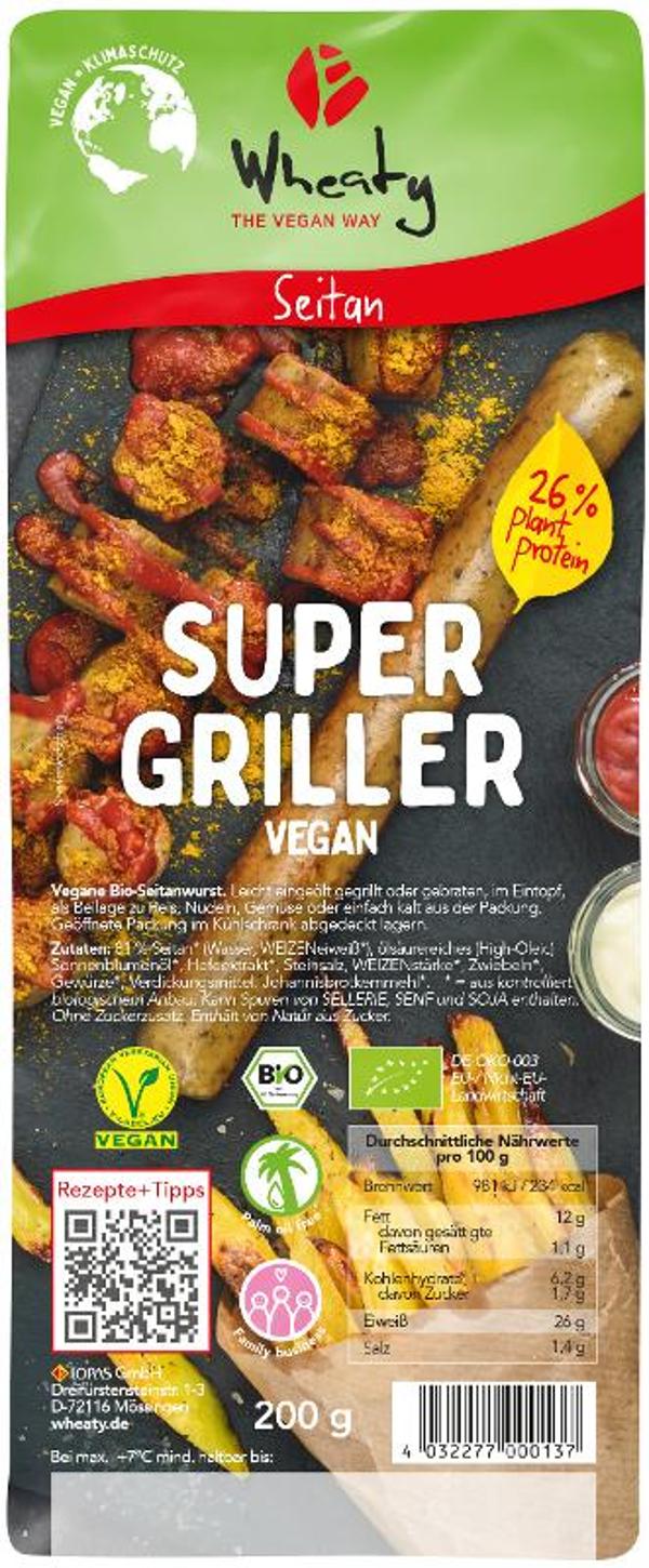 Produktfoto zu Wheaty Super Griller vegan - 2 Stück - 200g