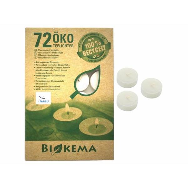 Produktfoto zu Biokema Teelichter, recycelt - 72 Stück