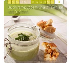 Lauchcremesuppe mit Kartoffeleinlage & Croutons
