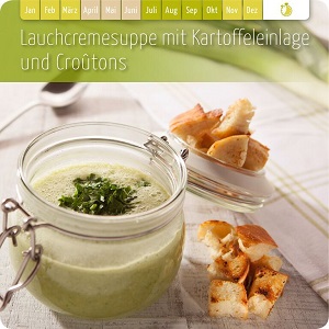 Lauchcremesuppe mit Kartoffeleinlage & Croutons