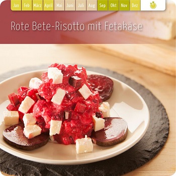 Rote Bete-Risotto mit Fetakäse