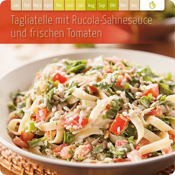 Tagliatelle mit Rucola-Sahnesauce & frischen Tomaten