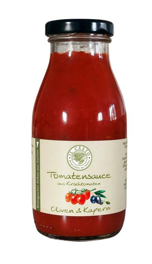Produktfoto zu Tomatensauce aus Kirschtomaten mit Oliven und Kapern