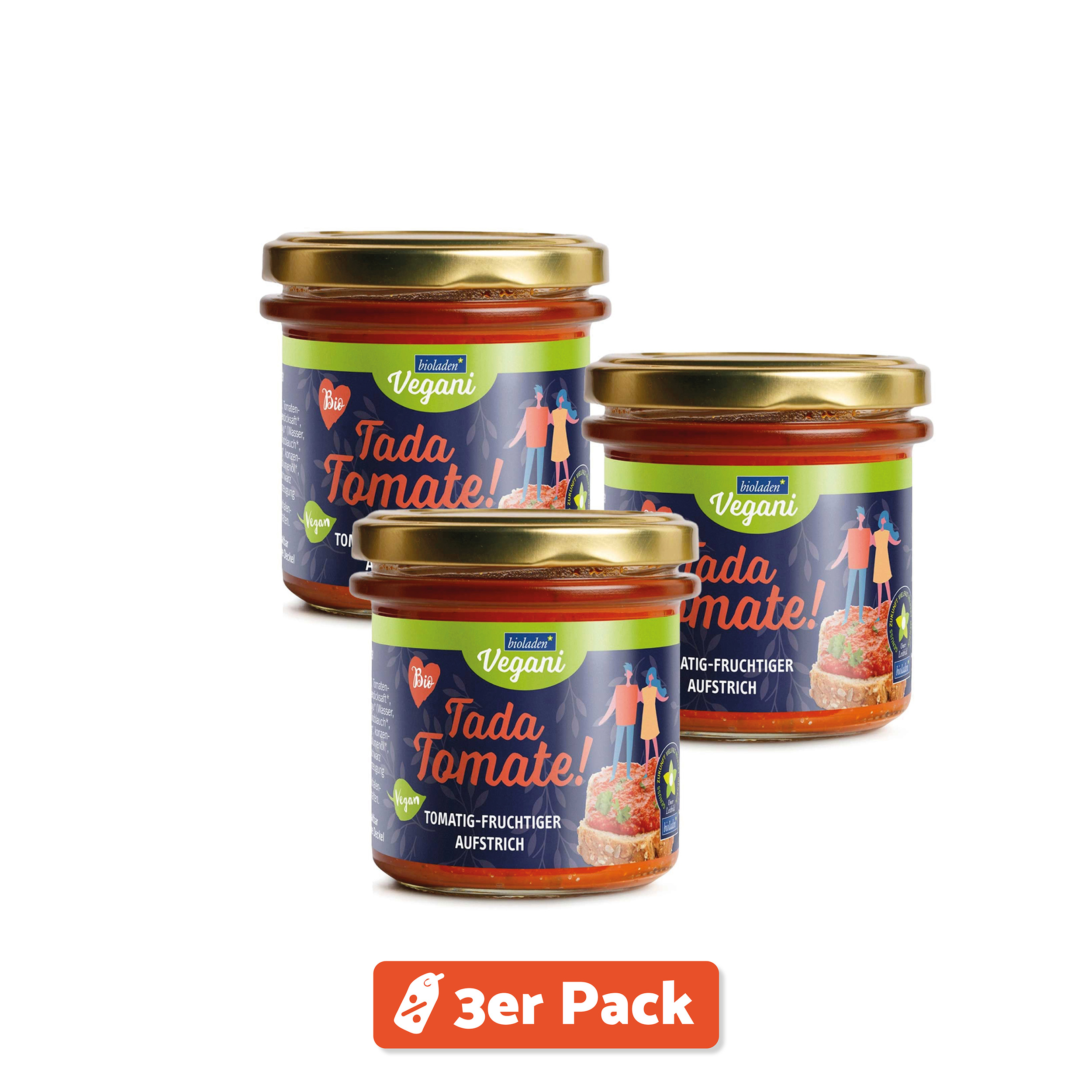 3er Pack Bioladen* Brotaufstrich Tada Tomate VEGANI