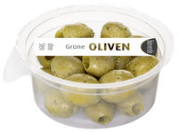 Prepack Grüne Oliven ohne Stein mariniert mit frischen Kräutern 80 g