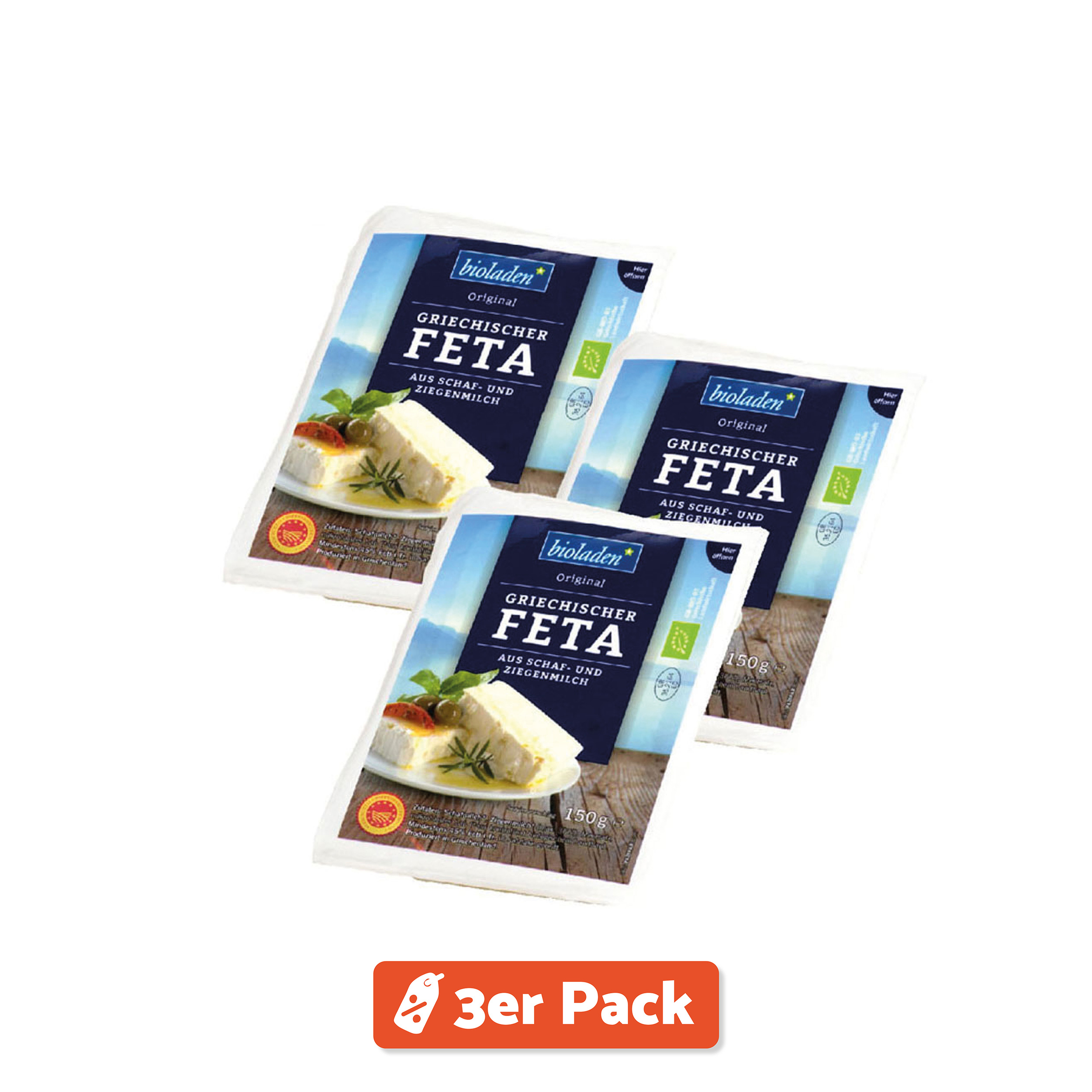 3er Pack Bioladen* griechischer Feta g.U.