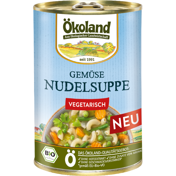 Produktfoto zu Ökoland Gemüse-Nudelsuppe 400g