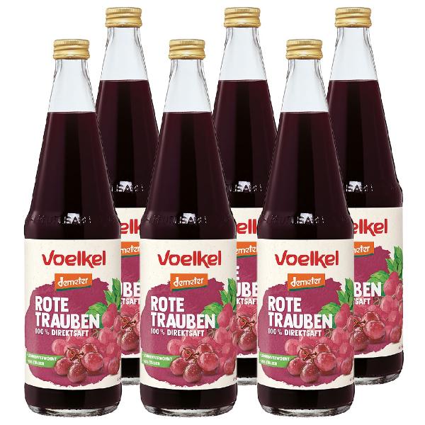 Produktfoto zu Kiste Voelkel Traubensaft rot 6x0,7l