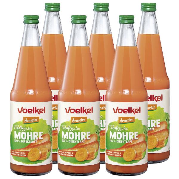 Produktfoto zu Kiste Voelkel Möhrensaft feldfrisch 6x0,7l