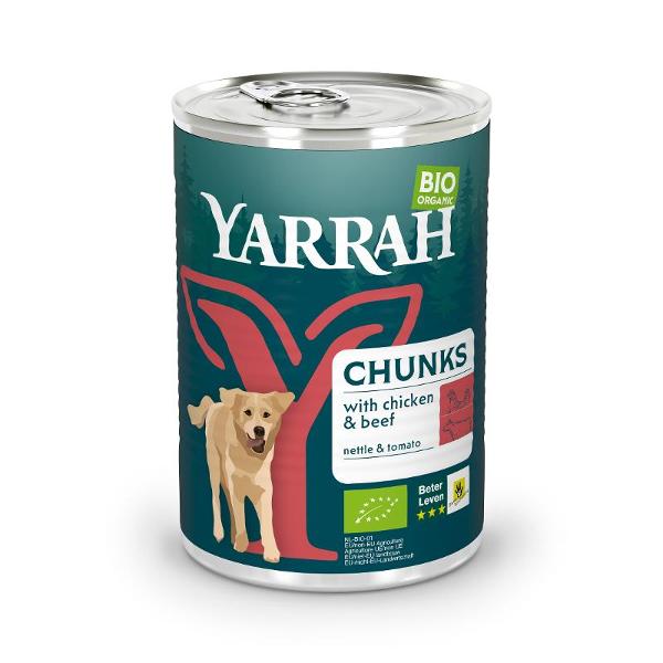 Produktfoto zu Yarrah Hund Chunks Rind 405g