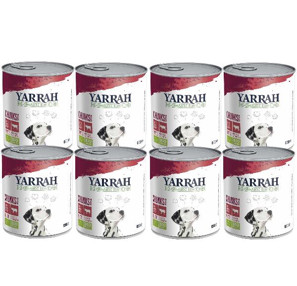 Produktfoto zu Yarrah  Hund Chunks Rind in Soße 6x820g