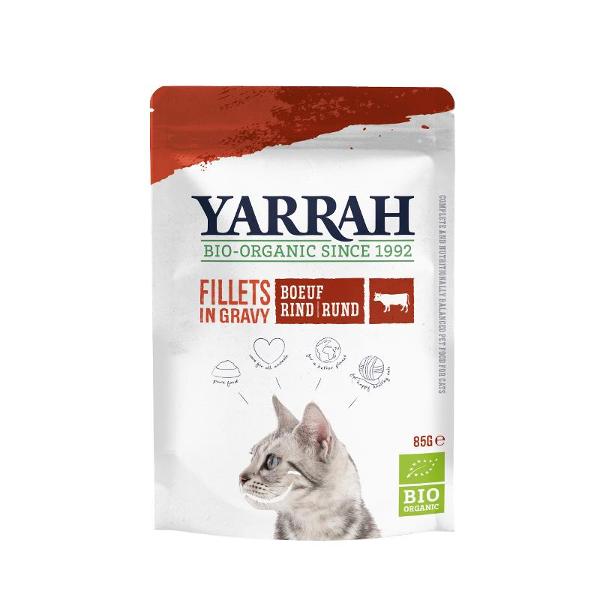 Produktfoto zu Yarrah Katzen Pouch Rinderfilets in Soße 85g