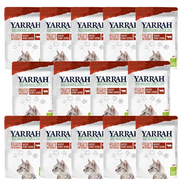 Produktfoto zu Yarrah Katzen Pouch Rinderfilets in Soße 14x85g