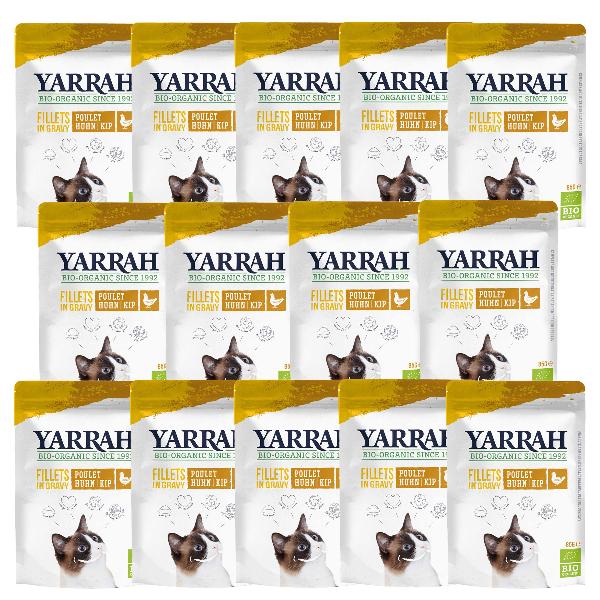Produktfoto zu Yarrah Katzen Pouch Hühnchenfilets in Soße 14x85g