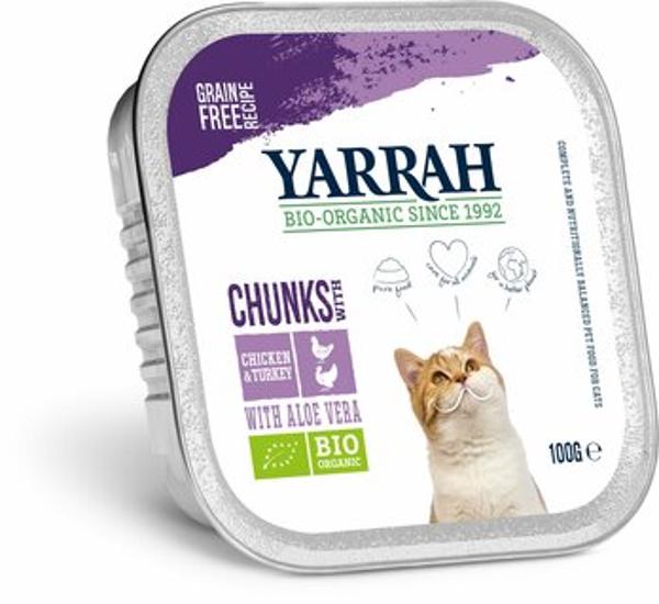 Produktfoto zu Yarrah Katzen Chunks Huhn und Truthahn 100g