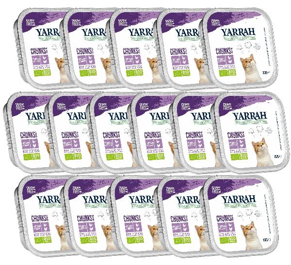 Produktfoto zu Yarrah Katzen Chunks Huhn und Truthahn 16x100g