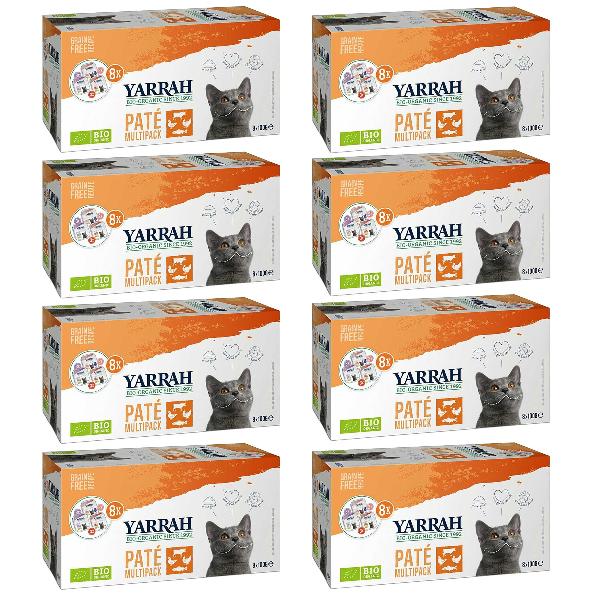 Produktfoto zu Yarrah Katzen Multi-Pack mit 3 verschiedenen Sorten Paté 8x100g