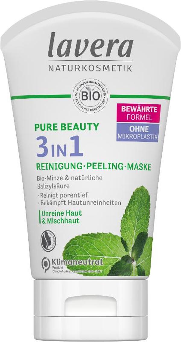 Produktfoto zu Lavera 3in1 Reinigung Peeling Maske Pure Beauty 125ml