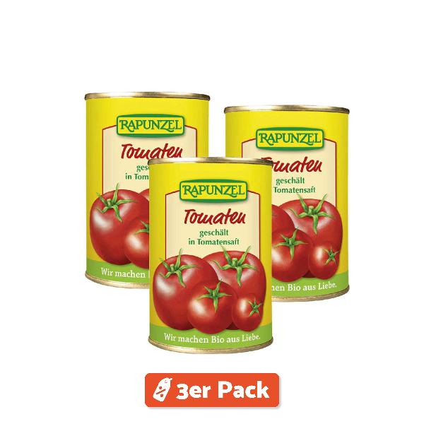 Produktfoto zu 3er Pack Rapunzel Tomaten geschält in der Dose 400 ml