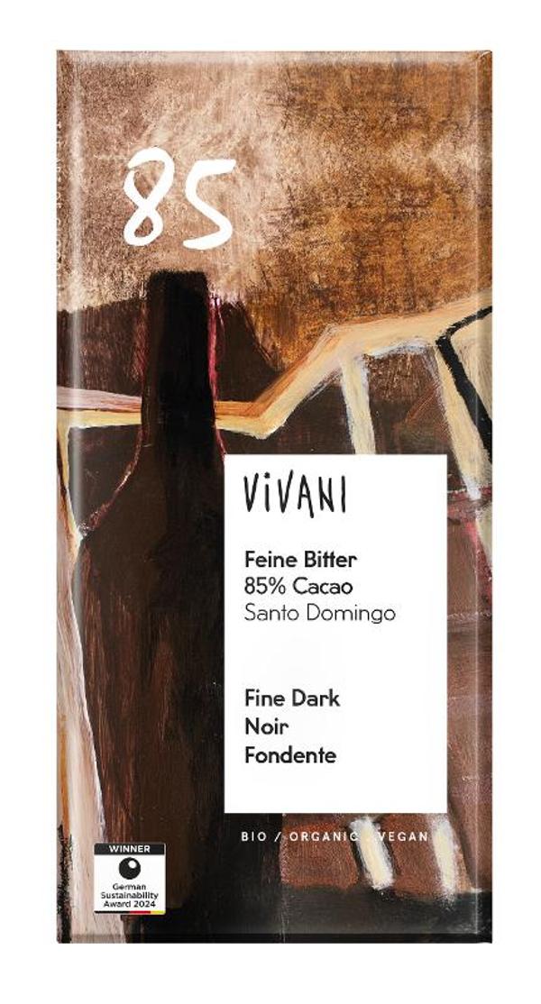 Produktfoto zu Vivani Schokolade Feine Bitter 85% 100g
