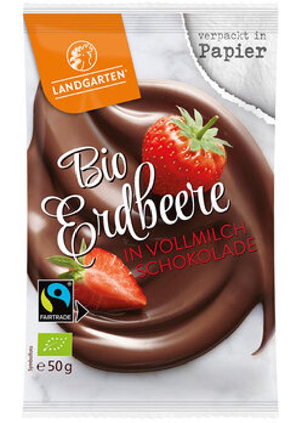 Produktfoto zu Landgarten Erdbeere in Vollmilch Schokolade 50g