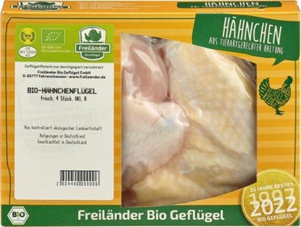 Produktfoto zu Freiländer Bio Geflügel Hähnchenflügel 4 Stück ca. 400g