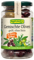 Oliven gemischt mit Kräutern, ohne Stein geölt